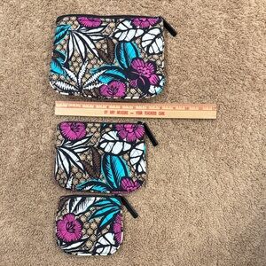 Vera Bradley Floral Cosmetic Bags-set of 3